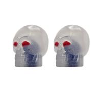 cyclingcolors 2X Tapas Tapones de Válvula Tipo Calavera fosforescente Luminosa Nocturna Schrader neumático Bicicleta Moto Coche Quad Patinete, Azul