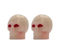 cyclingcolors 2X Tapas Tapones de Válvula Tipo Calavera fosforescente Luminosa Nocturna Schrader neumático Bicicleta Moto Coche Quad Patinete, Rojo