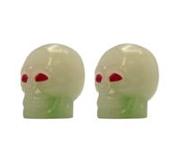 cyclingcolors 2X Tapas Tapones de Válvula Tipo Calavera fosforescente Luminosa Nocturna Schrader neumático Bicicleta Moto Coche Quad Patinete, Verde