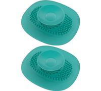 cyclingcolors 2X Tapón de Drenaje de Silicona para Ducha Bañera Lavabo Fregadero colador de Drenaje, Azul Claro