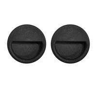 cyclingcolors 2x Tirador redondo empotrable Ø54 mm plástico para armario cocina cajón y muebles del hogar, negro