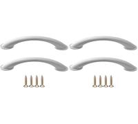 cyclingcolors 2x Tiradores para muebles manija 96 mm con tornillos plástico para puertas de armarios cocina cajones aparadores, blanco (Paquete de 2)