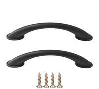 cyclingcolors 2x Tiradores para muebles manija 96 mm con tornillos plástico para puertas de armarios cocina cajones aparadores, negro