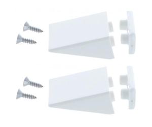Cyclingcolors 2x Tope de persiana triangular de 40 mm con contraplaca y tornillos Soporte para persiana Caja para enrollar y desenrollar Carpintería, blanco