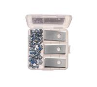 cyclingcolors 30x Tornillo + cuchilla Robots cortacéspedes compatible con Worx WA0190, 7913001601, 3414020, 92000041 (36mm x 18mm x 1,0mm)