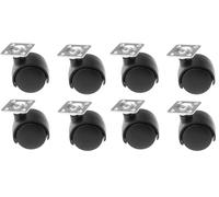 cyclingcolors 4 ruedas para muebles de 30 mm giratoria pivotantes sin frenos, universal, mini rodillo negro (Paquete de 2)