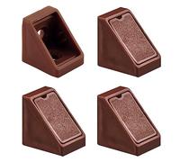 cyclingcolors 4x Conector de muebles uniones conector 18mm angular con tapa ensamble plástico, Marrón oscuro