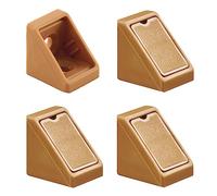 cyclingcolors 4x Conector de muebles uniones conector 18mm angular con tapa ensamble plástico, Marrón claro