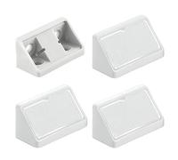cyclingcolors 4x Conector de muebles uniones conector 44mm angular con tapa ensamble plástico, Blanco
