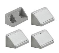 cyclingcolors 4x Conector de muebles uniones conector 44mm angular con tapa ensamble plástico, Gris