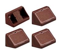 cyclingcolors 4x Conector de muebles uniones conector 44mm angular con tapa ensamble plástico, Marrón oscuro
