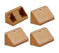 cyclingcolors 4x Conector de muebles uniones conector 44mm angular con tapa ensamble plástico, Marrón claro