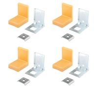 cyclingcolors 4x Escuadra de fijación, acero con tapa plástica, ángulo 90 grados, acabado fresno, capacidad de carga hasta 20 kg