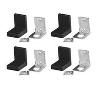 cyclingcolors 4x Escuadra de fijación, acero con tapa plástica, ángulo 90 grados, acabado negro, capacidad de carga hasta 20 kg