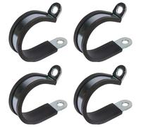 cyclingcolors 4x Mordaza para tubería P-clip Tubo y Cable Abrazadera de Manguera de Acero con Forro de Goma para Atornillar, 52mm