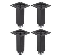 cyclingcolors 4X Patas Pies para Muebles 25x25 mm Altura 100 mm Metal Regulables 7 mm Soporte Universal sofá Armario Cocina baño Negro Mate