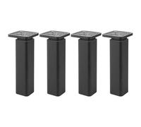 cyclingcolors 4X Patas Pies para Muebles 38x38 mm Altura 150 mm Regulables 10 mm plástico Soporte Universal sofá Armario Cocina baño Negro Mate