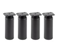 cyclingcolors 4X Patas Pies para Muebles Ø40 mm Altura 100 mm Aluminio Regulables 15 mm Soporte Universal sofá Armario Cocina baño Negro Mate