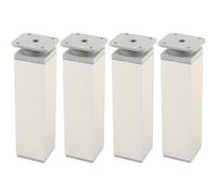 cyclingcolors 4X Patas Pies para Muebles 40x40 mm Altura 150 mm Aluminio Regulables 15 mm Soporte Universal sofá Armario Cocina baño Cromo Mate