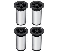 cyclingcolors 4X Patas Pies para Muebles Ø50 mm Altura 100 mm Metal Regulables 25 mm Soporte Universal sofá Armario Cocina baño Cromo Mate