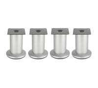 cyclingcolors 4X Patas Pies para Muebles Ø50 mm Altura 200 mm Metal Regulables 7 mm Soporte Universal sofá Armario Cocina baño Cromo Mate