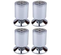 cyclingcolors 4X Patas Pies para Muebles Ø50 mm Altura 80 mm Aluminio Regulables 15 mm Soporte Universal sofá Armario Cocina baño Cromo Brillante