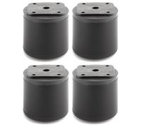cyclingcolors 4X Patas Pies para Muebles Ø60 mm Altura 60 mm Aluminio Regulables 15 mm Soporte Universal sofá Armario Cocina baño Negro Mate