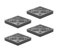 cyclingcolors 4X Patas Pies para Muebles 60x60 mm Altura 10 mm plástico Soporte Universal sofá Armario Cocina baño Negro
