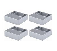 cyclingcolors 4X Patas Pies para Muebles 60x60 mm Altura 20 mm plástico Soporte Universal sofá Armario Cocina baño Gris