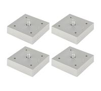 cyclingcolors 4X Patas Pies para Muebles 75x75 mm Altura 20 mm Regulables 10 mm plástico Soporte Universal sofá Armario Cocina baño Gris