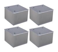 cyclingcolors 4X Patas Pies para Muebles 80x80 mm Altura 100 mm Aluminio Soporte Universal sofá Armario Cocina baño Acabado Acero Inoxidable