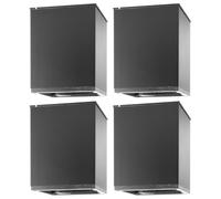 cyclingcolors 4X Patas Pies para Muebles 80x80 mm Altura 100 mm Aluminio Soporte Universal sofá Armario Cocina baño Negro Mate