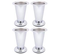 cyclingcolors 4X Patas Pies para Muebles Altura 100 mm Metal Regulables 15 mm Soporte Universal sofá Armario Cocina baño Cromo Brillante