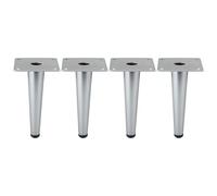 cyclingcolors 4X Patas Pies para Muebles Altura 150 mm Metal Soporte Universal sofá Armario Cocina baño Cromo Mate