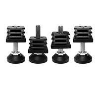 cyclingcolors 4x Pies niveladores base circular muebles con contera cuadrada tubo cuadrado, 22mm x 22mm
