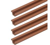 cyclingcolors 4x Riel 1m para Puerta de Armario para Ruedas Puertas Correderas Guía de Carro Corredizas Plástico, Marrón