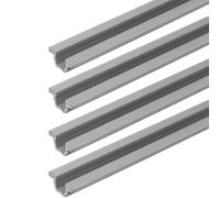 cyclingcolors 4x Riel 1m para Puerta de Armario para Ruedas Puertas Correderas Guía de Carro Corredizas Plástico, Gris