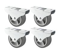 cyclingcolors 4x rueda fija para mueble 50 mm blanda sin freno con placa 68 x 25 mm universal carga máx 50 kg rueda carro cajón gris