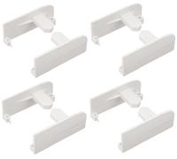 cyclingcolors 4x Soporte frontal de cajón blanco con riel frontal redondo, corredera para mueble de cocina