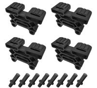 cyclingcolors 4X Soportes Doble de Láminas 38 x 8 mm + 8X Inserto de plástico Pernos fijación 11 mm para Somieres de Madera Listones de Cama Suspensión Flexibles Tapas