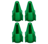 cyclingcolors 4X Tapas Tapones de Válvula Forma Cohete Aluminio Schrader neumático Bicicleta Moto Coche Quad Patinete, Verde