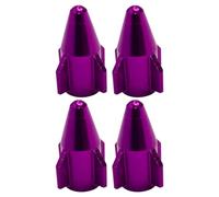 cyclingcolors 4X Tapas Tapones de Válvula Forma Cohete Aluminio Schrader neumático Bicicleta Moto Coche Quad Patinete, Violeta