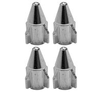 cyclingcolors 4X Tapas Tapones de Válvula Forma Cohete Aluminio Schrader neumático Bicicleta Moto Coche Quad Patinete, Plata