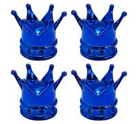 cyclingcolors 4X Tapas Tapones de Válvula Forma Corona Rey Reina plástico Schrader neumático Bicicleta Moto Coche Quad Patinete, Azul