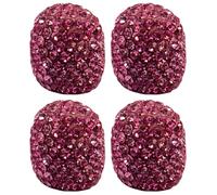 cyclingcolors 4X Tapas Tapones de Válvula Forma Cristal Diamante con Purpurina y Strass plástico Schrader neumático Bicicleta Moto Coche Quad Patinete, Rosa