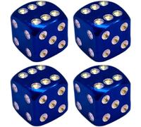 cyclingcolors 4X Tapas Tapones de Válvula Forma Dado Aluminio Schrader neumático Bicicleta Moto Coche Quad Patinete, Azul