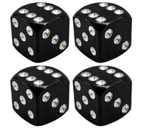 cyclingcolors 4X Tapas Tapones de Válvula Forma Dado Aluminio Schrader neumático Bicicleta Moto Coche Quad Patinete, Negro
