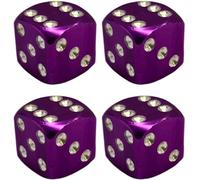 cyclingcolors 4X Tapas Tapones de Válvula Forma Dado Aluminio Schrader neumático Bicicleta Moto Coche Quad Patinete, Violeta