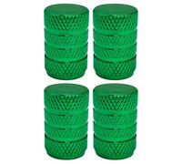 cyclingcolors 4X Tapas Tapones de Válvula metálico de Aluminio Schrader neumático Bicicleta Moto Coche Quad Patinete, Verde