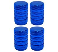 cyclingcolors 4X Tapas Tapones de Válvula metálico de Aluminio Schrader neumático Bicicleta Moto Coche Quad Patinete, Azul